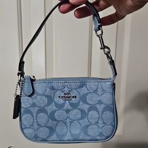 Coach NWOT Nolita Denim Blue Wrislet/mini Bag